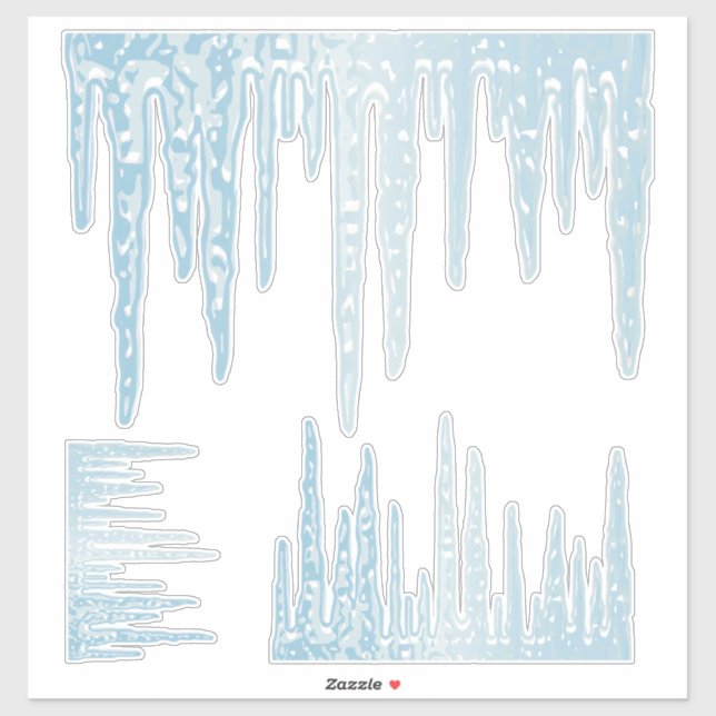 Sticker Icicule glace d'hiver (Feuille)