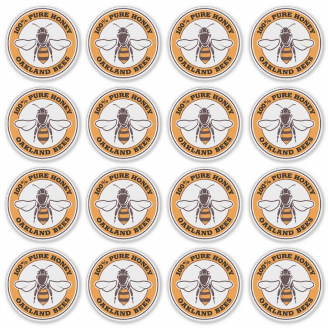 Sticker Icône d'abeilles de miel transparent Produit (Devant)
