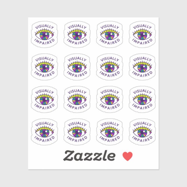 Sticker Icône de badge de l'Eyeball Visuellement endommagé (Feuille)