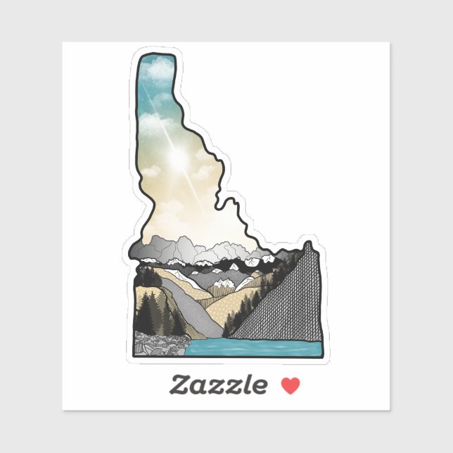 Sticker Idaho coloré (Feuille)