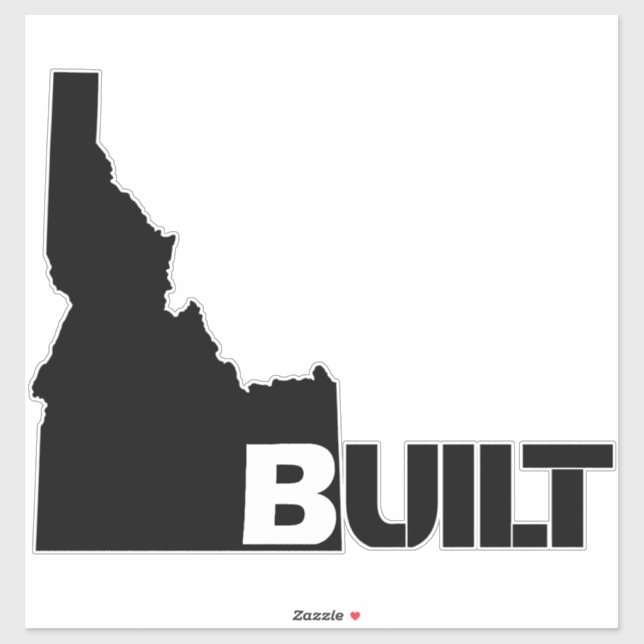 Sticker Idaho Construite noir Vinyl autodécal (Feuille)