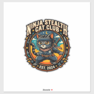 Sticker Idée cadeau pour maman de chat Ninja Stealth Cat -
