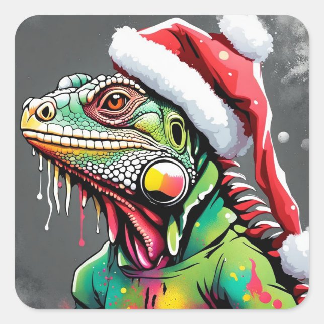 Sticker Iguana de Noël (Devant)