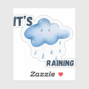 Sticker Il pleut une météo esthétique