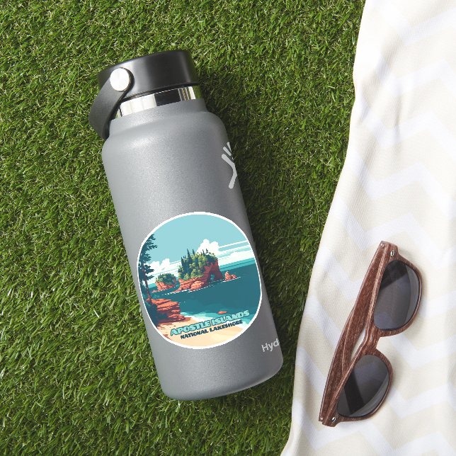 Sticker Iles Apôtres National Lakeshore Wisconsin Rétro (HydroFlask Insitu)