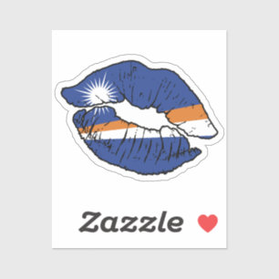 Sticker Îles Marshall Marshallese Lipstick Lover Drapeau