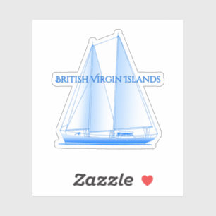 Sticker Îles Vierges britanniques Voilier Nautique Côtier 