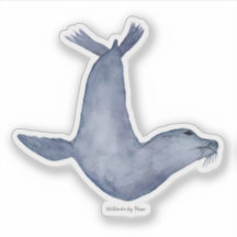 Illustration aquarelle de phoque bleu