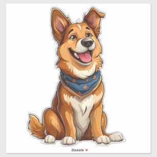 Sticker Illustration charmante d'un chien mignon