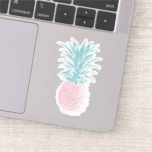 Sticker Illustration d'ananas rose et vert mignon