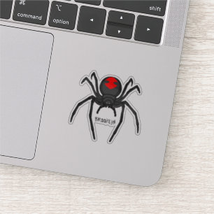 Sticker Illustration d'araignée noire effrayante