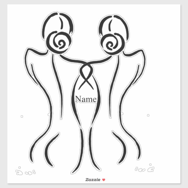 Sticker Illustration d'art féminin Thunder_Cove (Feuille)
