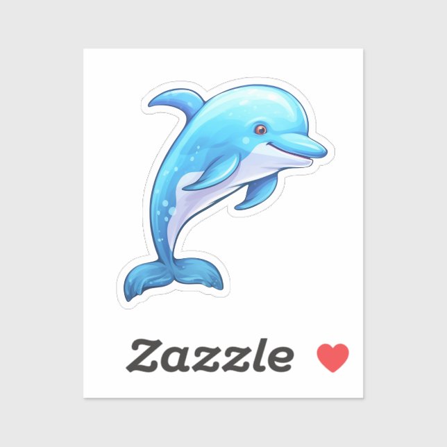 Sticker Illustration dauphin de dessin (Feuille)