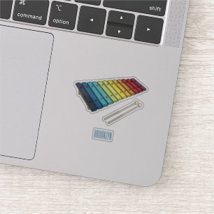 Sticker Illustration de bande dessinée en Xylophone