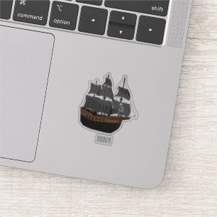 Sticker Illustration de bateau pirate