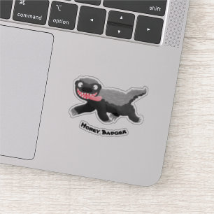 Sticker Illustration de blaireau au miel affamé