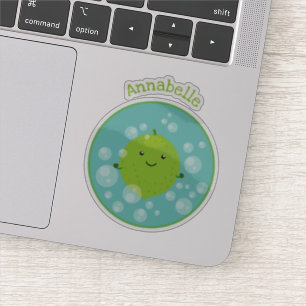 Sticker Illustration de bulles de chaux vert mou