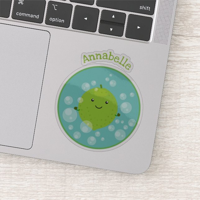 Sticker Illustration de bulles de chaux vert mou (Détail)