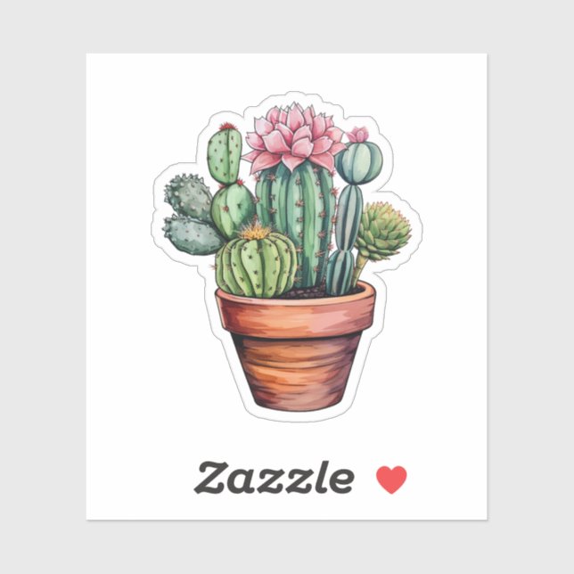 Sticker Illustration de cactus de dessin (Feuille)