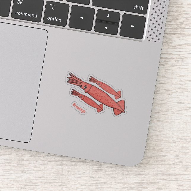 Sticker Illustration de calamar rose (Détail)