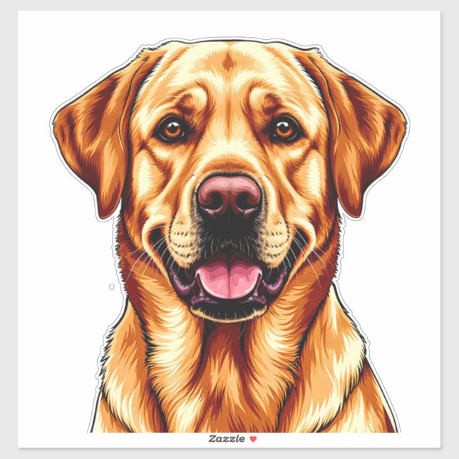 Sticker Illustration de charme du chien du Labrador (Feuille)