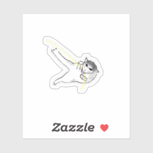 Sticker Illustration de chat à l'aquarelle mignonne