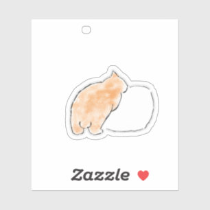 Sticker Illustration de chat à l'aquarelle mignonne