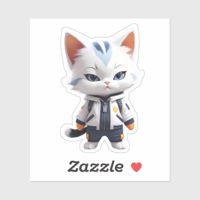 Sticker Illustration de chats cool et adorables (Feuille)