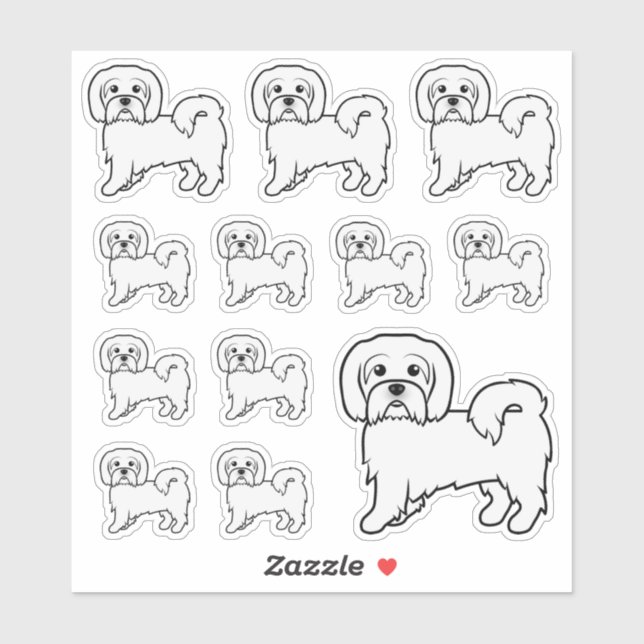 Sticker Illustration de chien de dessin mignon en coton de (Feuille)