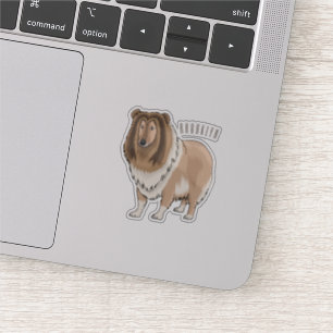 Sticker Illustration de chien Rough collie