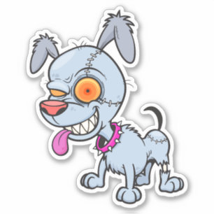 Sticker Illustration de chien zombie cranky