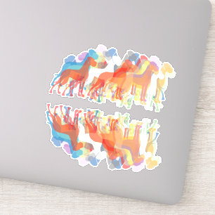 Sticker Illustration de contour de Grand Danois lumineux