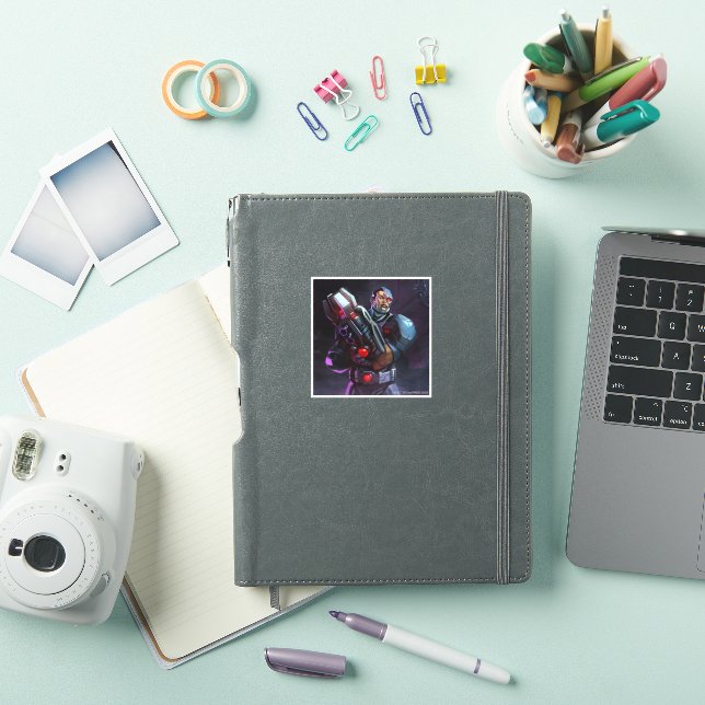 Sticker Illustration de Cyborg en crise infinie (Couverture iPad)