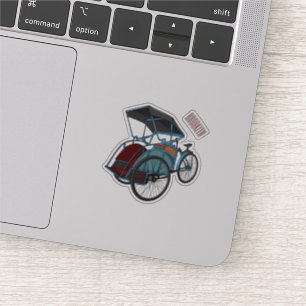 Sticker Illustration de cyclo-pousse