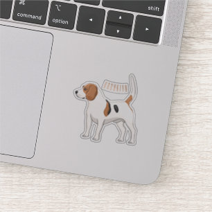 Sticker illustration de dessin animé de chien Beagle 