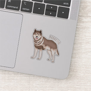 Sticker Illustration de dessin animé de husky sibérien