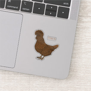 Sticker illustration de dessin animé de poulet polonais ch
