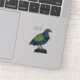 Sticker illustration de dessin animé d'oiseau pigeon de Ni