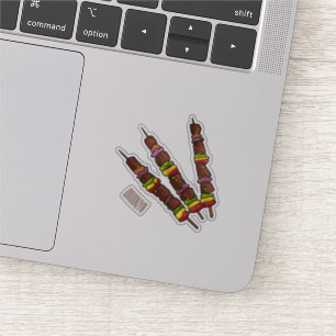 Sticker Illustration de dessin animé Kebab ou kabob