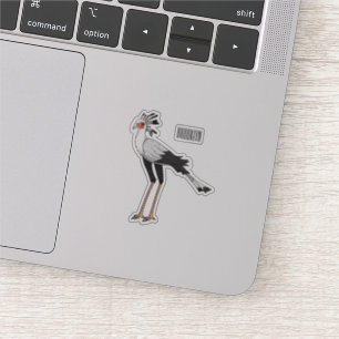 Sticker Illustration de dessin du secrétaire pour oiseaux