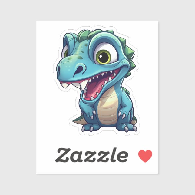 Sticker Illustration de dinosaure de dessin (Feuille)