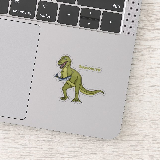 Sticker Illustration de dinosaure T rex drôle (Détail)