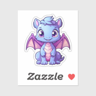 Sticker Illustration de dragon de dessin animé