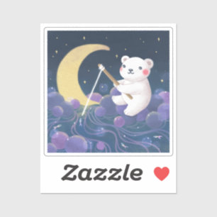 Sticker Illustration de fantaisie du rêve de l'ours polair