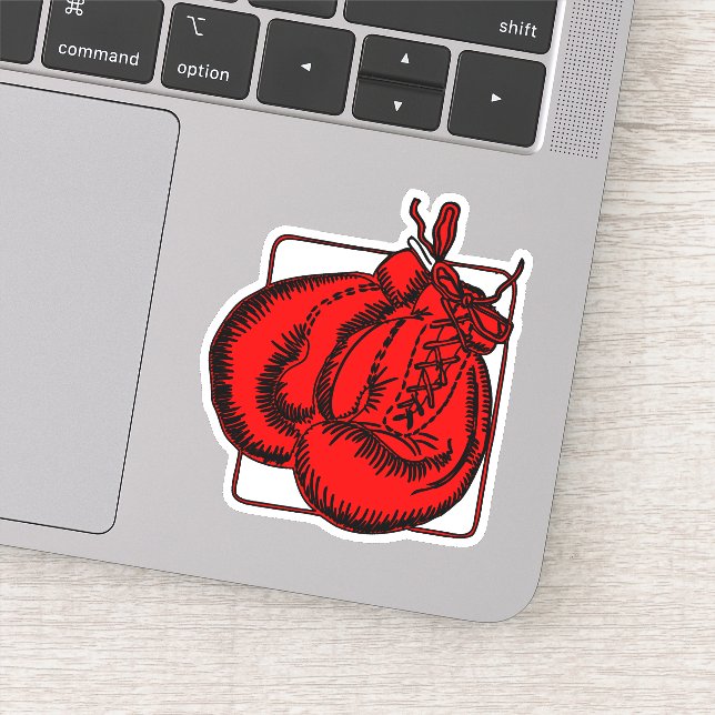 Sticker Illustration de gants de boîte rouge cool (Détail)