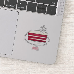 Sticker Illustration de gâteau en velours rouge