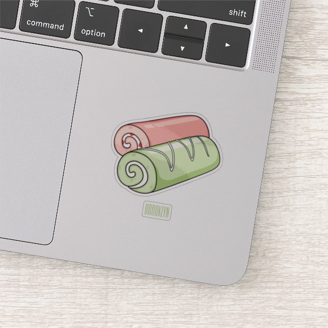 Sticker Illustration de gâteau suisse roll / roll (Détail)