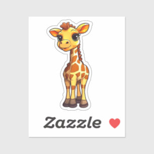 Sticker Illustration de girafe de dessin animé