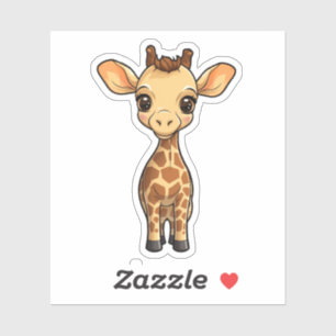 Sticker Illustration de girafe de dessin animé