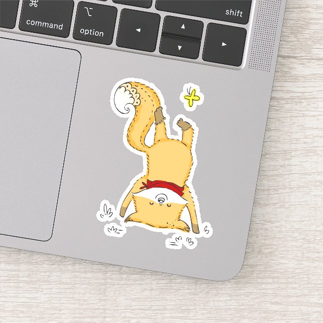 Sticker Illustration de Happy Fox et Butterfly Friend (Détail)